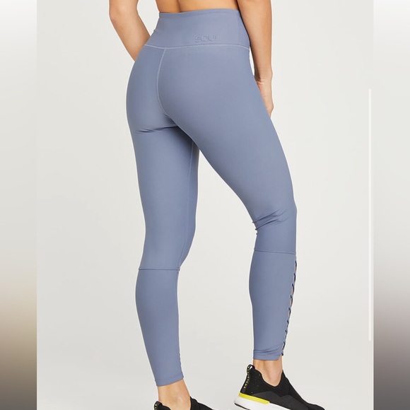 SOUL by SOULCYCLE Recut Lace Up Leggings sz Large - Picture 2 of 5